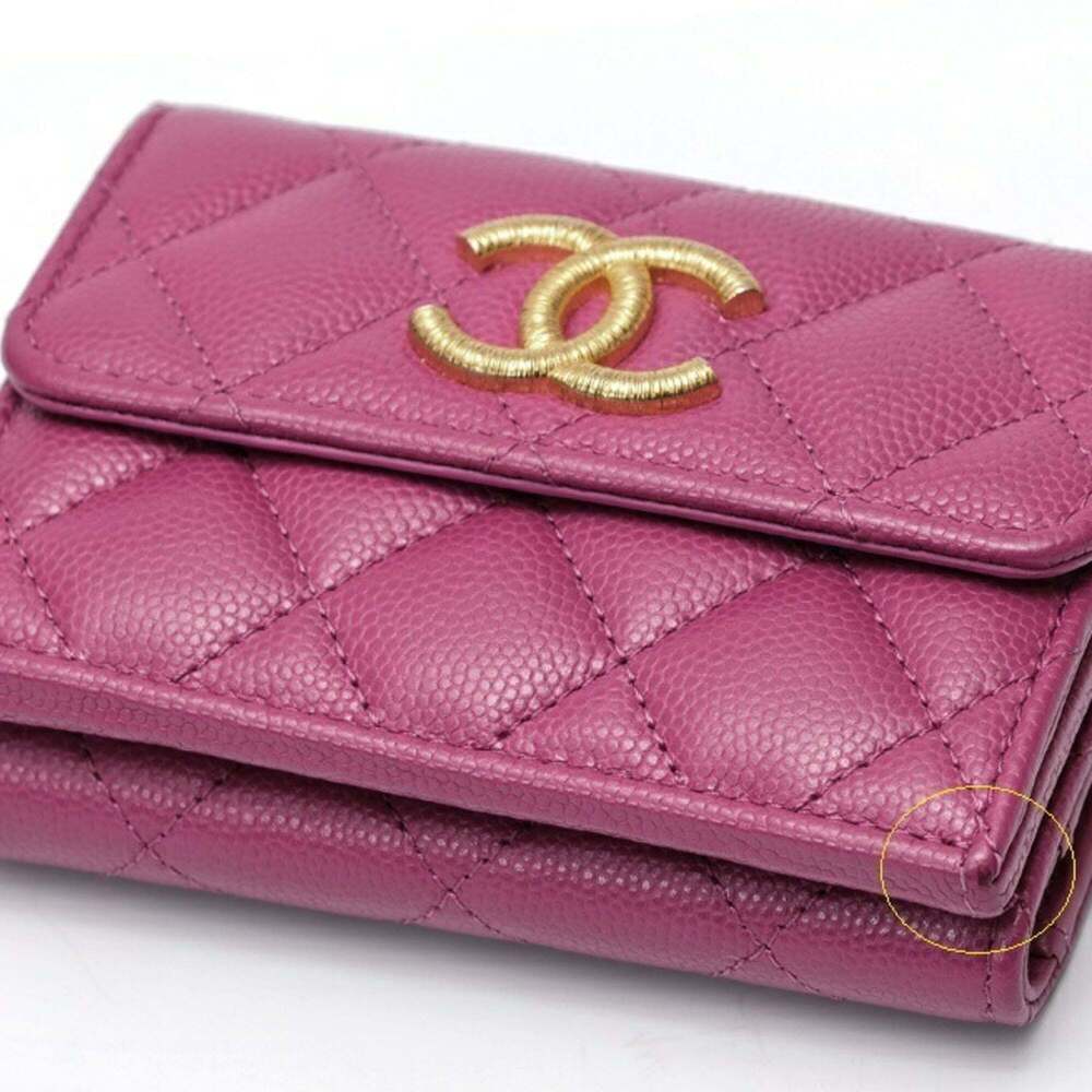CHANEL Authentic Purple Caviar Leather Wallet - Picture 3 of 9